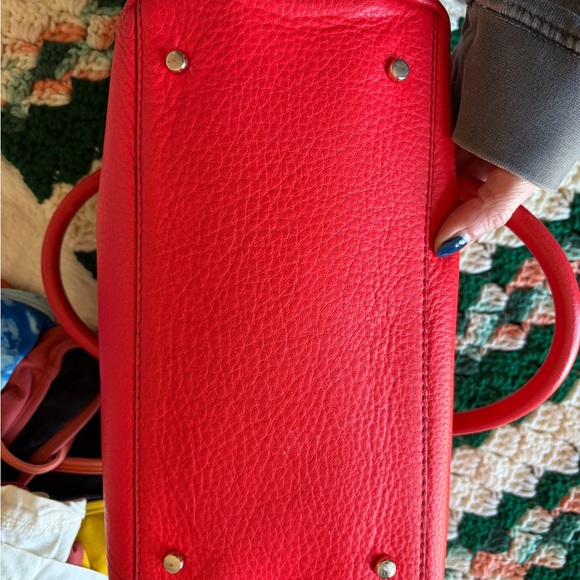 kate spade Bright Coral Pebbled Leather Satchel - Picture 9 of 11